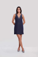 Embellished Denim Mini Dress