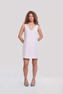Embellished Linen Mini Dress