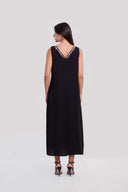Embellished Linen Maxi Dress