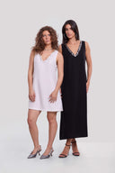 Embellished Linen Maxi Dress