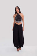 Embellished Halter Linen Set