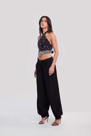 Embellished Halter Linen Set