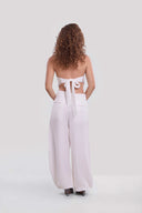 Embellished Halter Linen Set