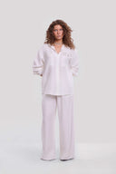 Embellished Linen Shirt Set