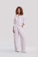 Embellished Linen Shirt Set