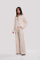 Embellished Linen Shirt Set
